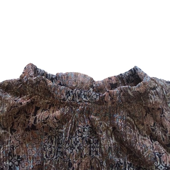 Joie Ruffle Mock Neck Sheer Sleeves Blouse Top, size S - Picture 4 of 12